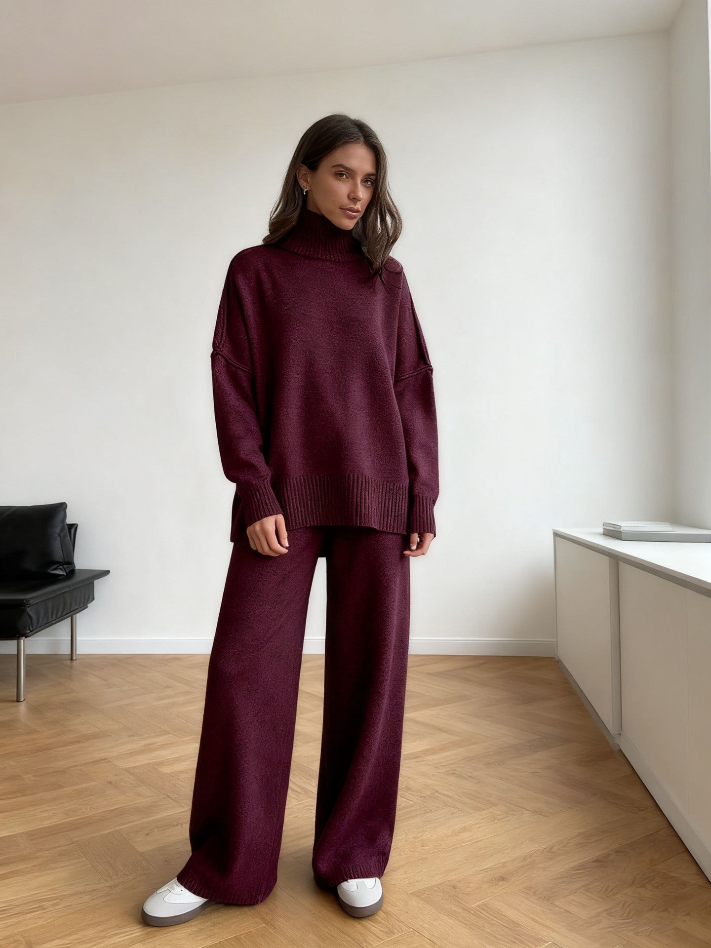 Women’s Turtleneck Knit Sweater & Pants Set