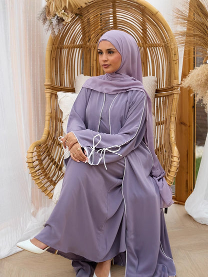 Women’s Sleeveless Dress & Abaya Cardigan Set