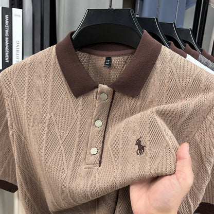 Men’s Jacquard Embroidered Knitted Polo Shirt