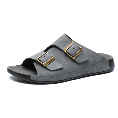 Men’s Genuine Leather Summer Slippers