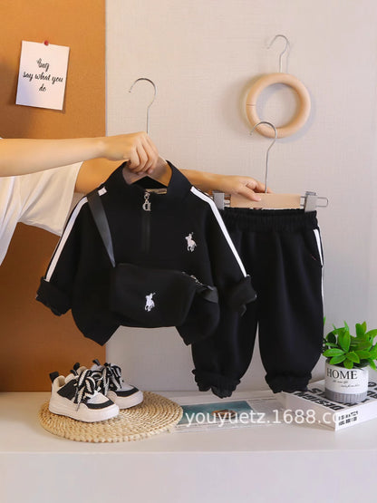 Baby Boys’ Embroidered Jacket 3-Piece Set