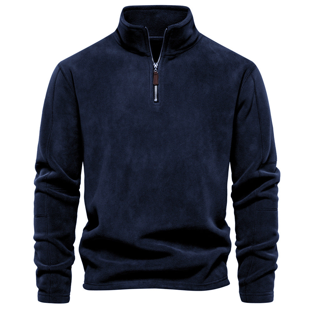 Men’s Half-Zip Fleece Stand Collar Sweatshirt