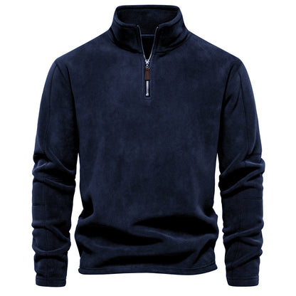 Men’s Half-Zip Fleece Stand Collar Sweatshirt