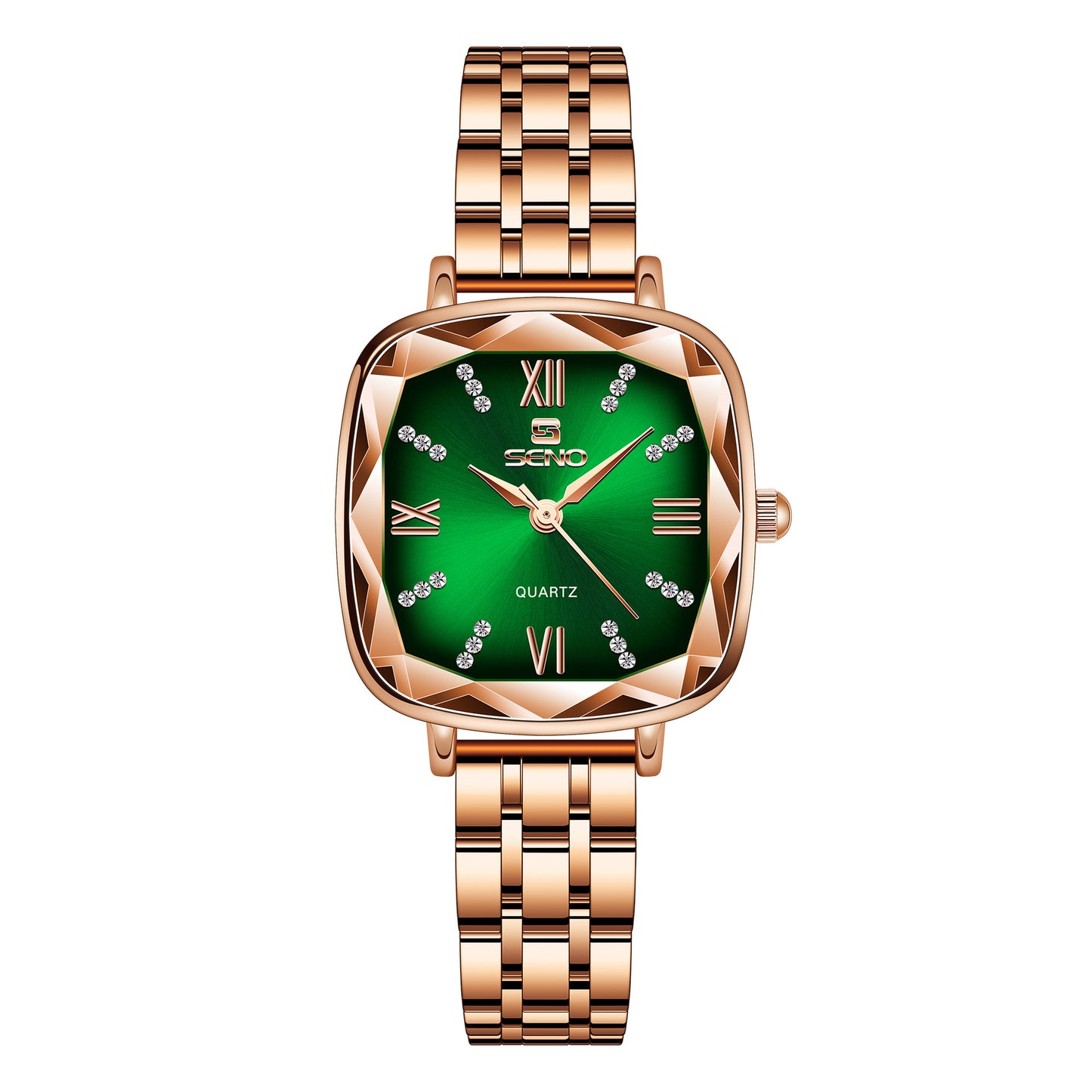 Women’s Square Dial Steel Band Quartz Watch