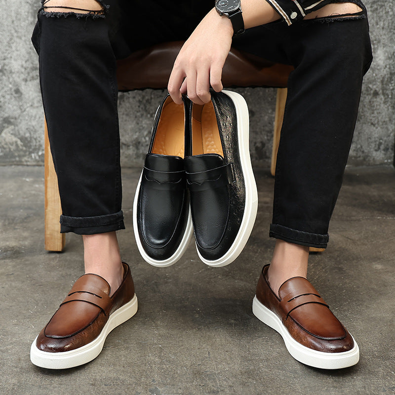 Men’s Plus Size Leather Casual Loafers