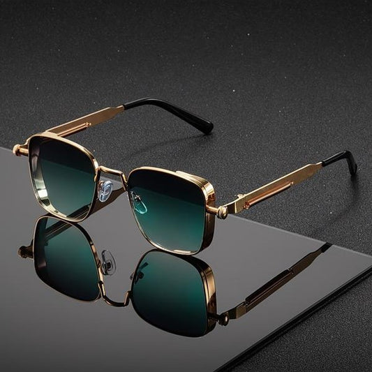 Men’s Square Steampunk Metal Sunglasses