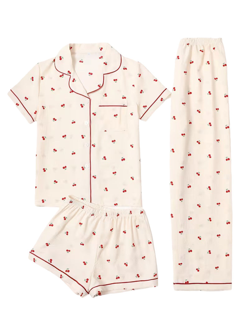 Women’s Bubble Wrinkle Short Sleeve Pajama Set