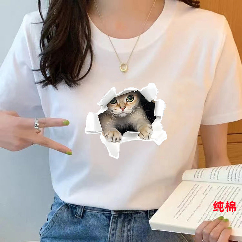 Women’s Pure Cotton Loose-Fit Crew Neck T-Shirt