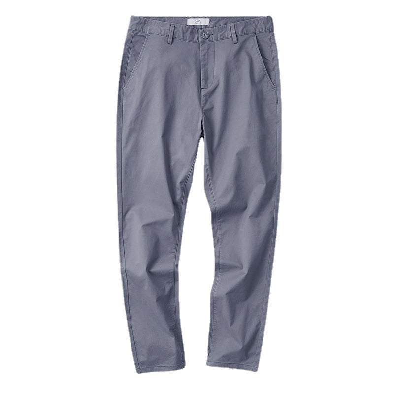 Men’s Cotton Stretch Straight-Leg Casual Trousers