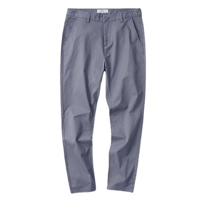Men’s Cotton Stretch Straight-Leg Casual Trousers