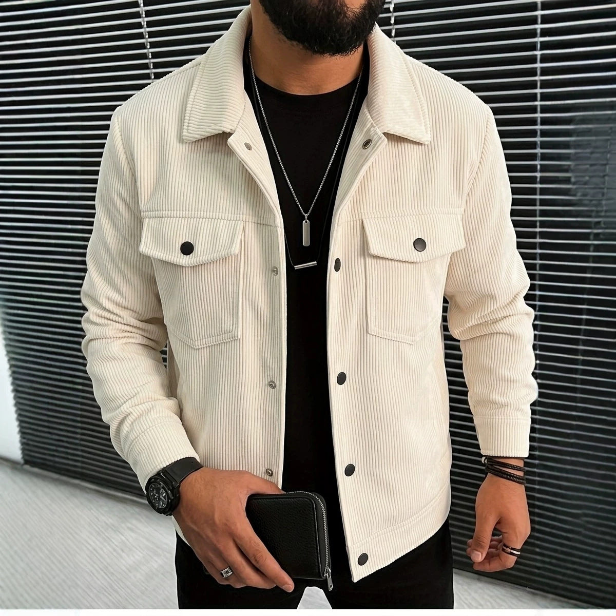 Women’s Corduroy Lapel Casual Jacket