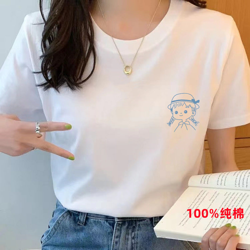 Women’s Pure Cotton Loose-Fit Crew Neck T-Shirt