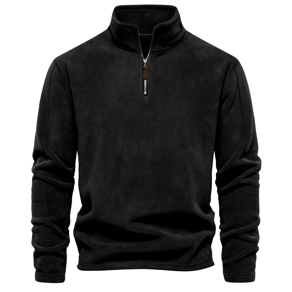 Men’s Half-Zip Fleece Stand Collar Sweatshirt