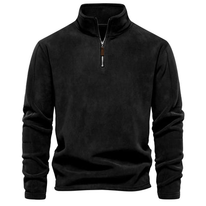 Men’s Half-Zip Fleece Stand Collar Sweatshirt