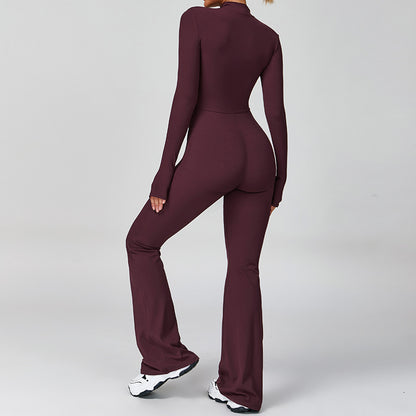Women’s Zip-Up Long Sleeve Fitness Bodysuit