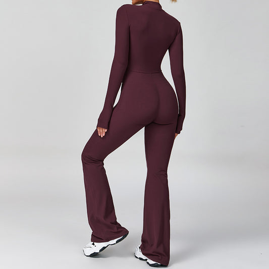 Women’s Zip-Up Long Sleeve Fitness Bodysuit