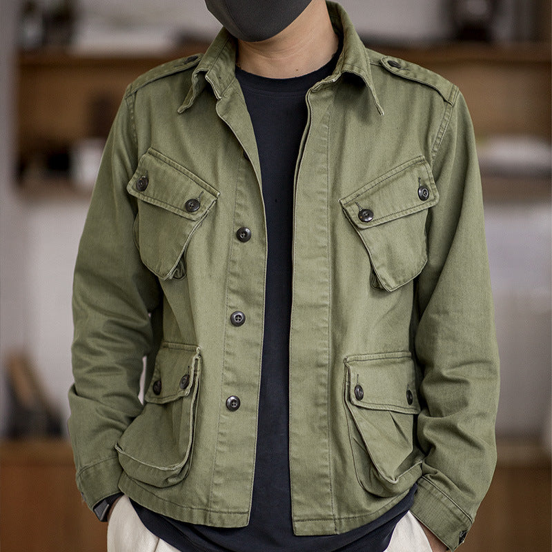 Men’s American Retro Washed Cargo Jacket