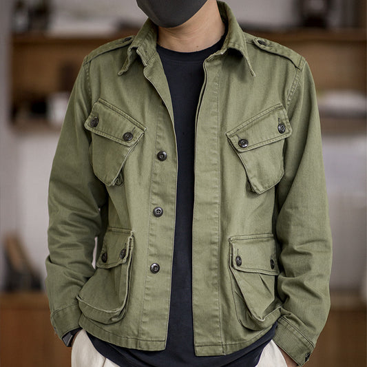 Men’s American Retro Washed Cargo Jacket