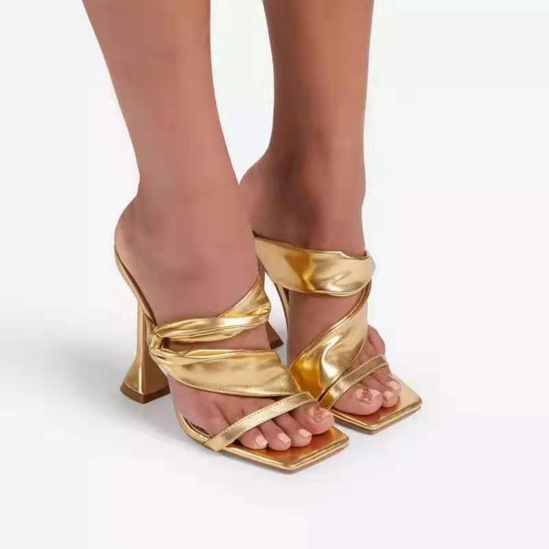 Women’s Square-Toe High Heel Backless Sandals