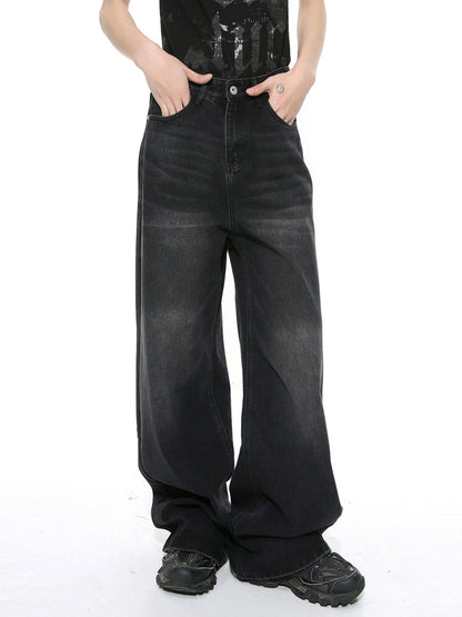 Men’s Vintage Washed Straight-Leg Jeans