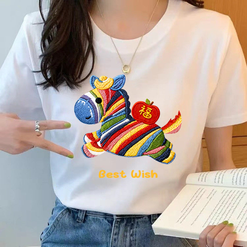 Women’s Pure Cotton Loose-Fit Crew Neck T-Shirt