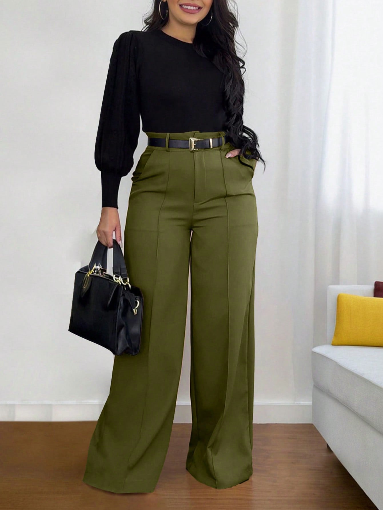 Women’s Loose Straight-Leg Suit Pants