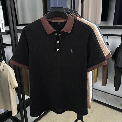 Men’s Jacquard Embroidered Knitted Polo Shirt