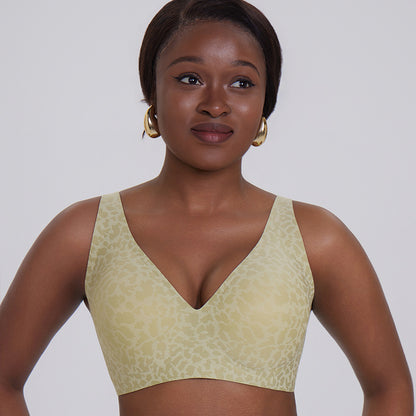 Women’s Leopard Print Seamless Wireless Full Cup Bra