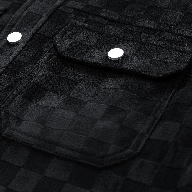 Men’s Plaid Lapel Casual Jacket