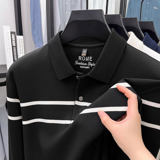 Men’s Long Sleeve Collared Casual T-Shirt