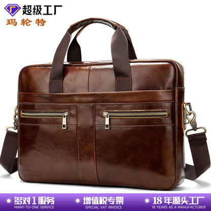 Men’s Genuine Leather Business Briefcase (14-Inch)
