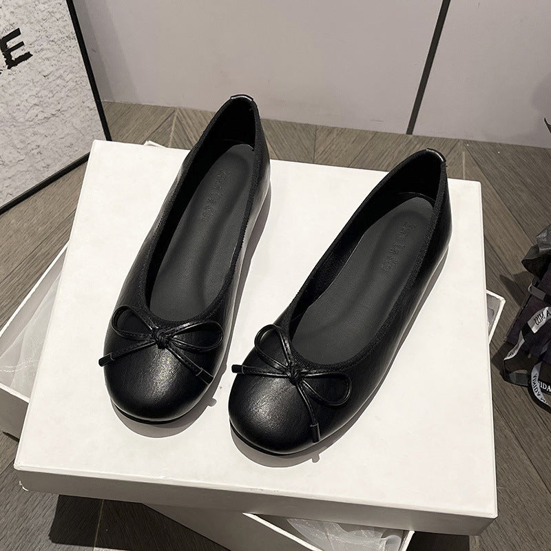 Women’s Genuine Leather Bow Ballet Flats