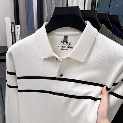 Men’s Long Sleeve Collared Casual T-Shirt