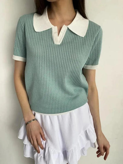 Women’s Summer Knitted Polo Shirt