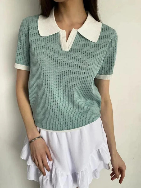 Women’s Summer Knitted Polo Shirt