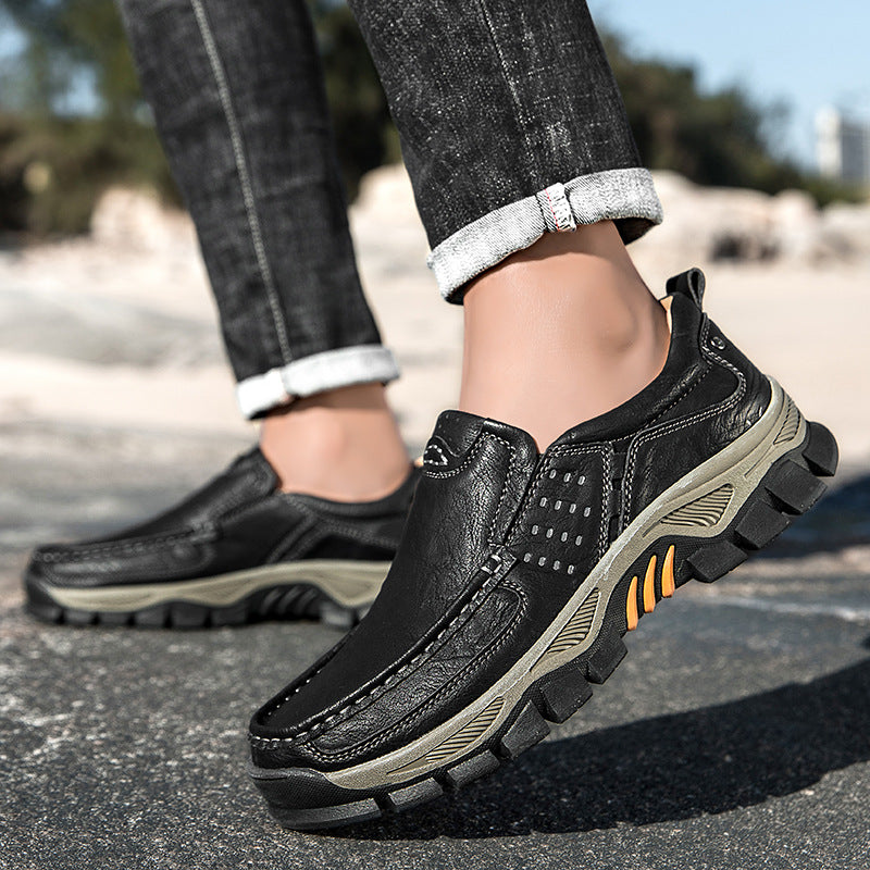 Men’s Plus-Size Leather Outdoor Hiking Shoes