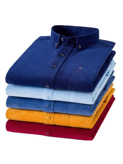 Men’s 100% Cotton Corduroy Long Sleeve Shirt