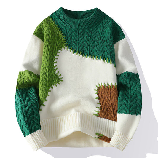 Men’s Color-Block Casual Knit Sweater