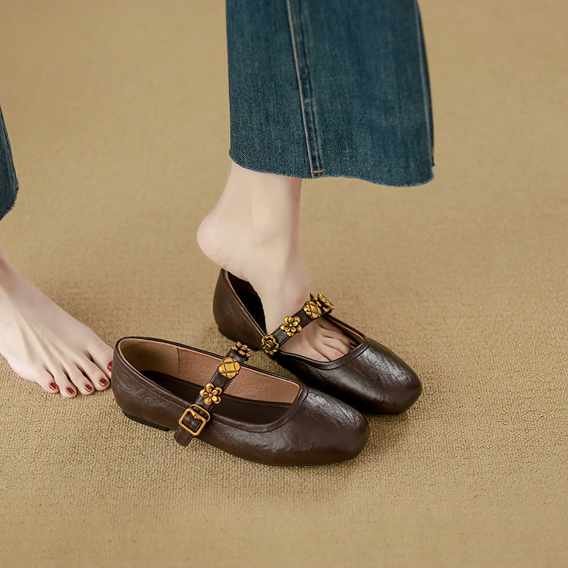 Women’s Soft Leather French Ballet Flats