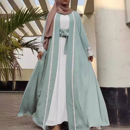 Women’s Embroidered Patchwork Abaya Cardigan