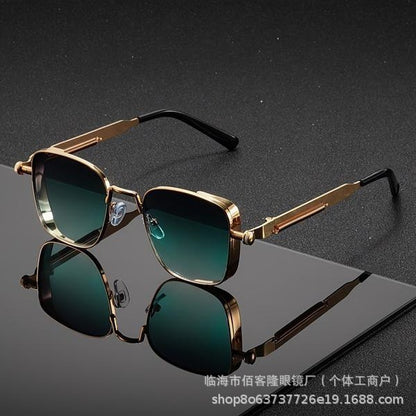 Men’s Square Steampunk Metal Sunglasses