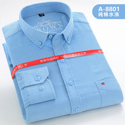 Men’s 100% Cotton Corduroy Long Sleeve Shirt