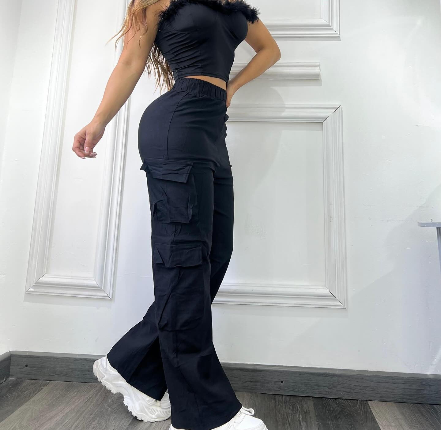 Women’s High-Waist Wide-Leg Multi-Pocket Casual Pants