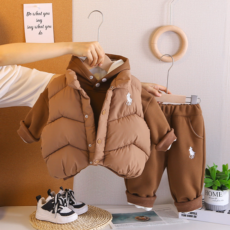 Kids’ Fleece Hoodie & Vest 3-Piece Winter Set