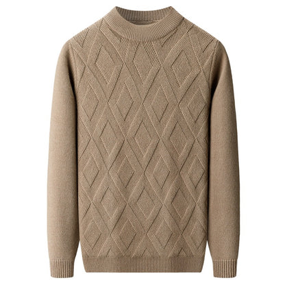 Men’s Warm Half-Turtleneck Knit Sweater