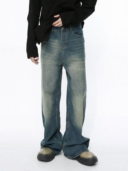 Men’s Vintage Washed Straight-Leg Jeans