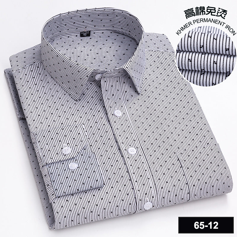 Men’s Cotton Plaid Long-Sleeve Casual Shirt