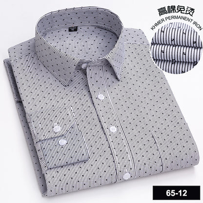 Men’s Cotton Plaid Long-Sleeve Casual Shirt