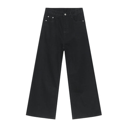 Men’s Washed Loose Straight Wide-Leg Jeans