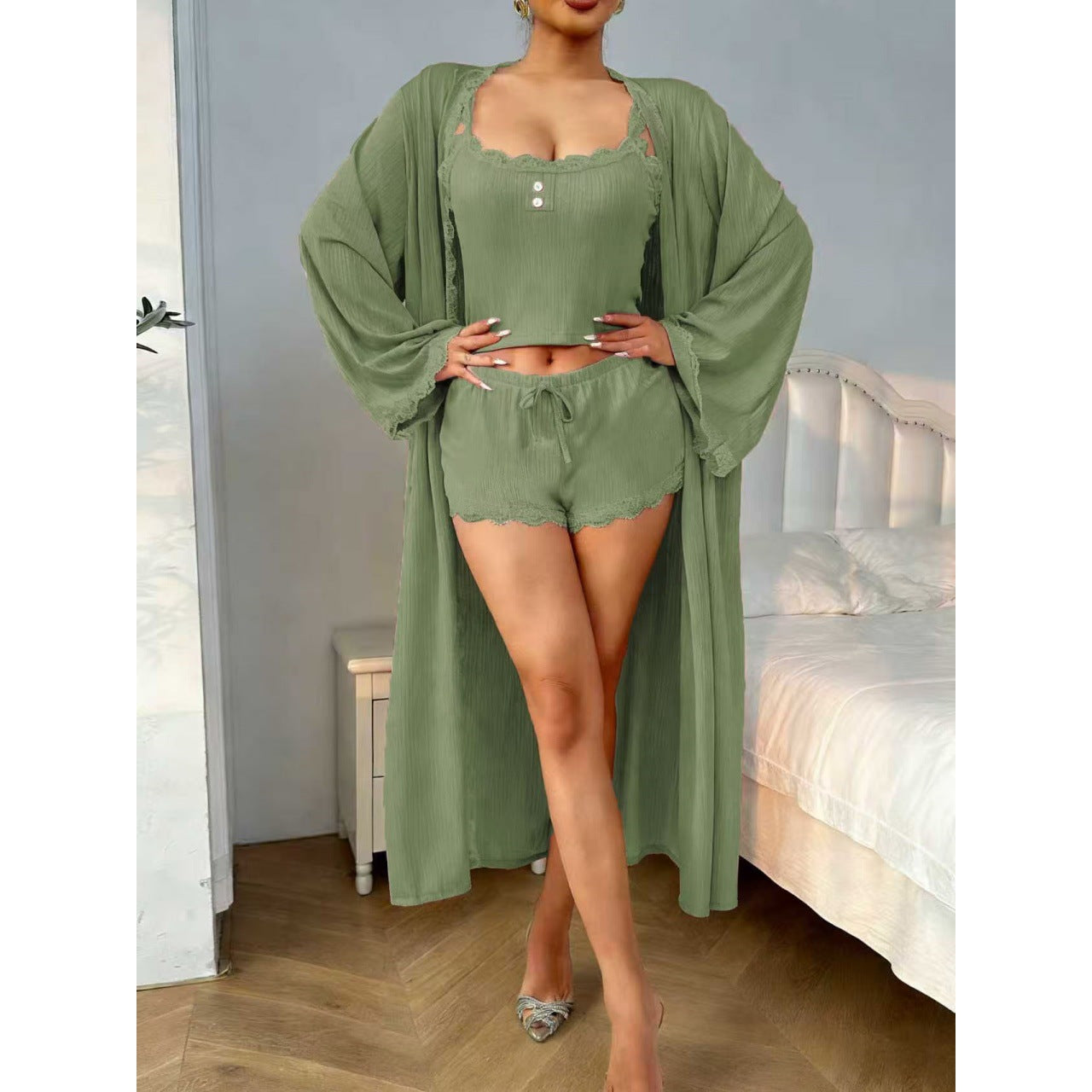 Women’s Lace Cami & Stretch Lounge Pants Set